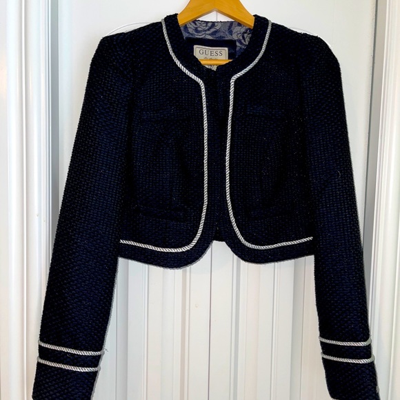 Guess Tweed Cropped Jacket - Picture 1 of 3